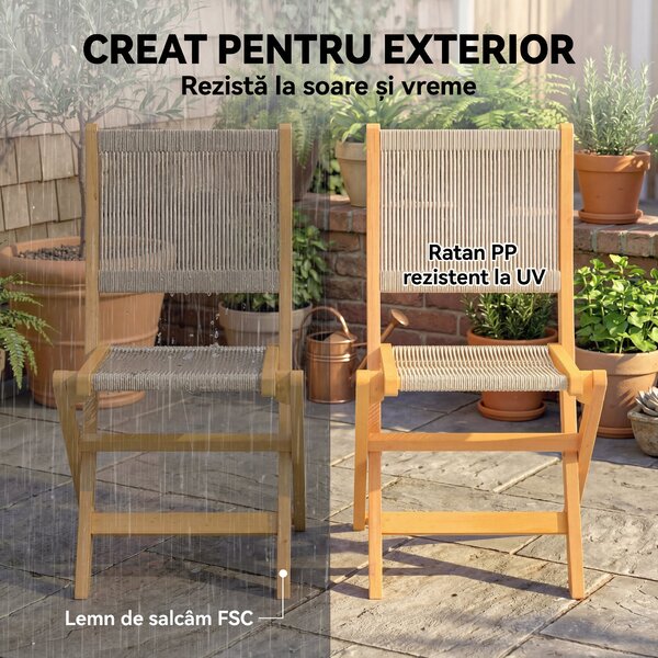 Outsunny set mobilier ratan balcon apartament terasă verandă bistrou grădină | Aosom Romania