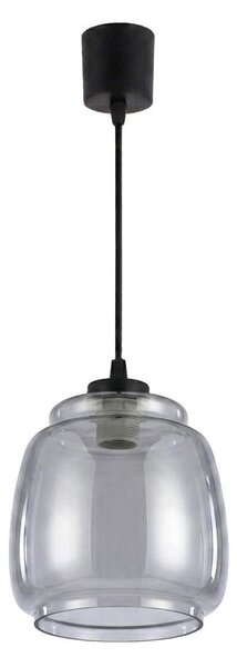 Brilagi - Lampă LED suspendată pe cablu R GLASS, 1xE27/60W/230V, diametru 26 cm, negru/gri fumuriu