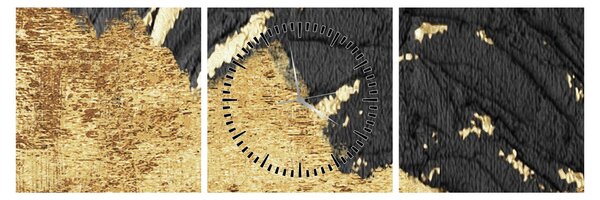 Tablou - Structura de aur N⁰1 (cu ceas) (90x30 cm)