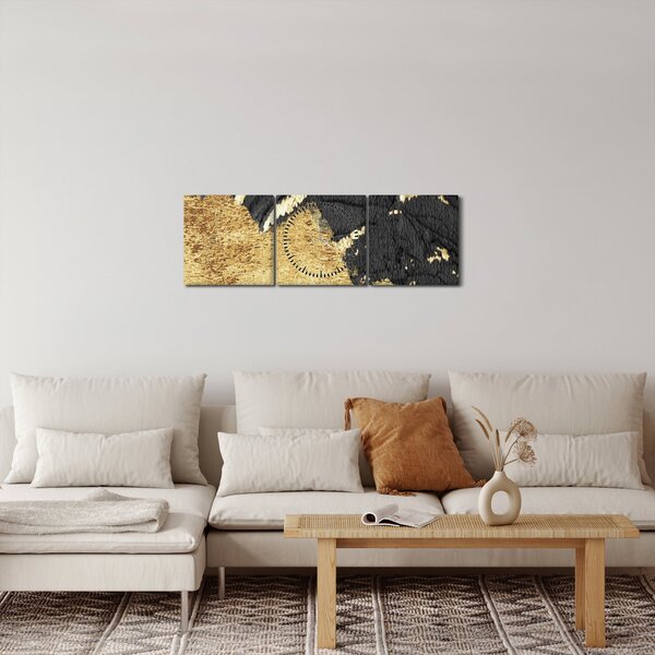 Tablou - Structura de aur N⁰1 (cu ceas) (90x30 cm)