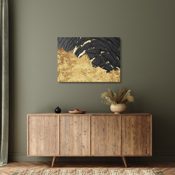 Tablou pe sticlă - Structura de aur N⁰1 (70x50 cm)