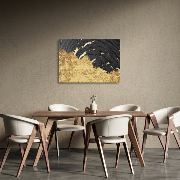 Tablou pe sticlă - Structura de aur N⁰1 (70x50 cm)