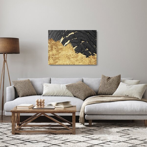 Tablou pe sticlă - Structura de aur N⁰1 (70x50 cm)