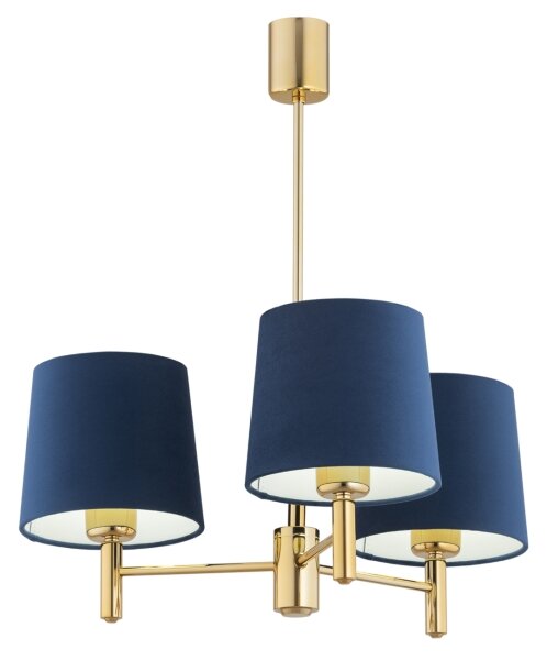 Brilagi - Lustră pe tijă MONTE 3xE27/60W/230V, albastră/aurie