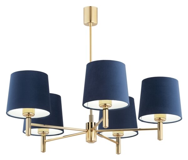 Brilagi - Candelabru pe tijă MONTE, 5xE27/60W/230V, albastru/auriu