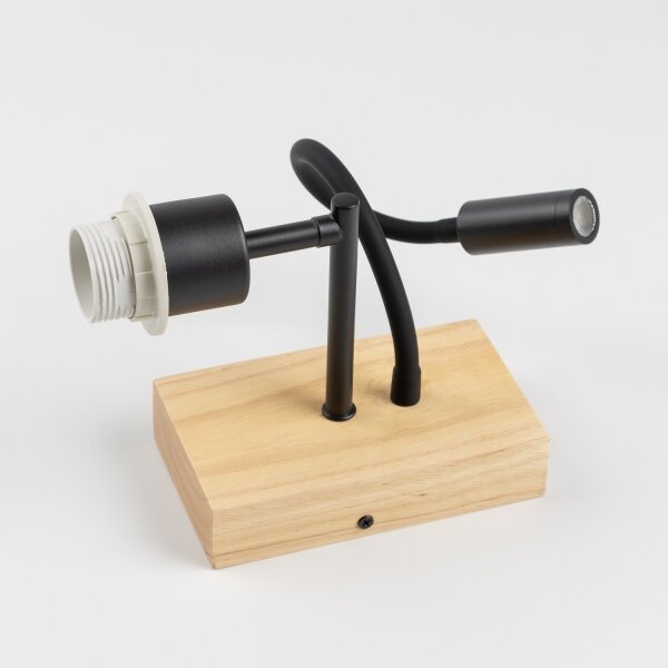 BRILAGI- lampă LED flexibilă BOBO WOOD 1xE27/25W/230V + LED/3W stejar/negru/alb/roz/amb