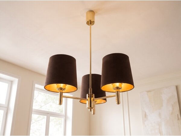 Brilagi - Lustru cu tijă MONTE 3xE27/60W/230V maro/auriu