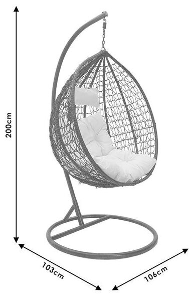 Balansoar Zafer, Gri - Maro, 106x103x200 cm