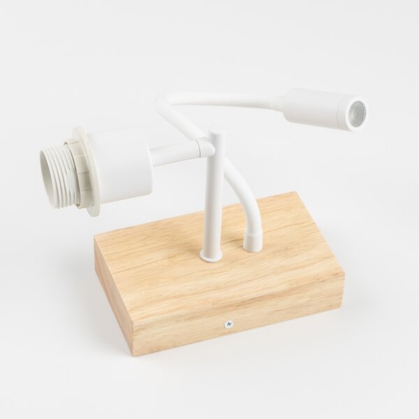 BRILAGI - LED Flex. lampă BOBO WOOD 1xE27/25W/230V + LED/3W stejar/alb/verde/junglă