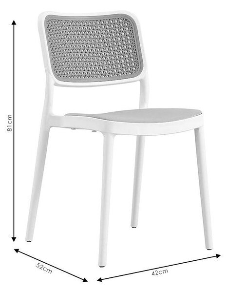 Scaun Poetica cu protectie UV, Alb, 42x52x81 cm