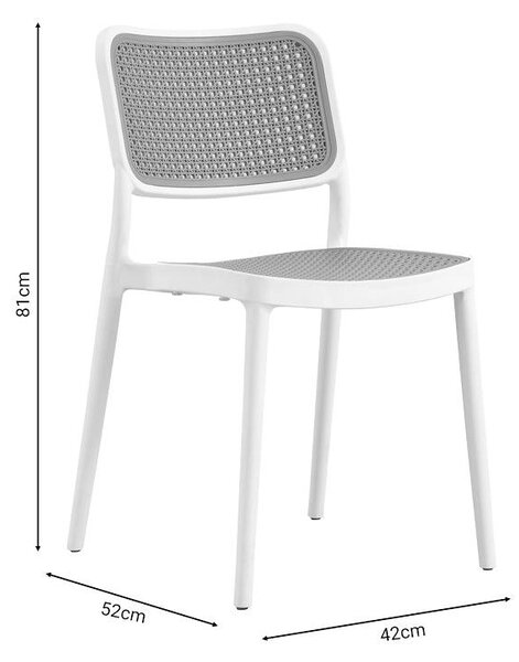 Scaun Poetica cu protectie UV, Alb, 42x52x81 cm