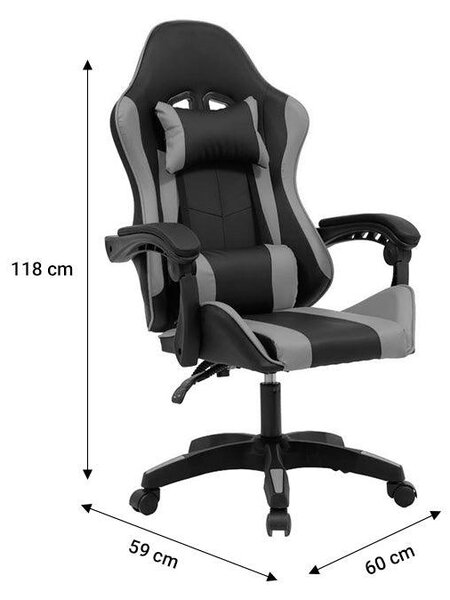 Scaun gaming William, 59x60x108 cm