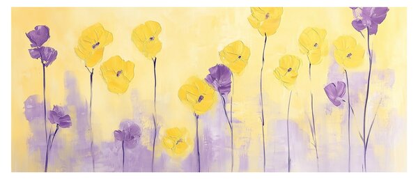 Tablou - Flori mov și galbene (120x50 cm)
