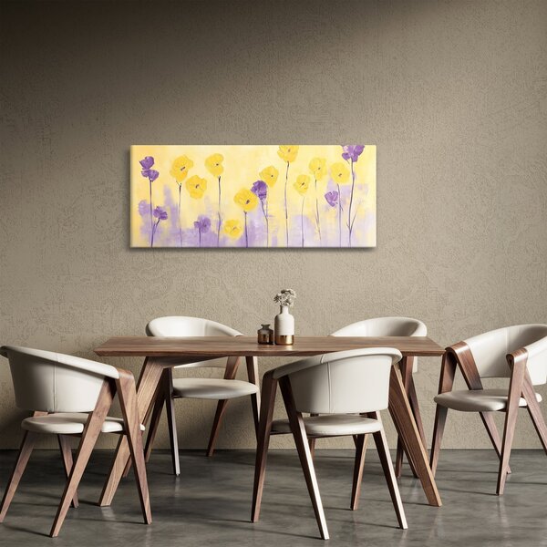 Tablou - Flori mov și galbene (120x50 cm)