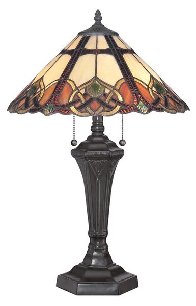 Elstead QZ-CAMBRIDGE-TL - Lampă de masă Tiffany BELLE 2xE27/75W/230V
