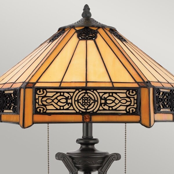 Elstead QZ-INDUS-TL - Lampă de masă INDUS 2xE27/60W/230V, sticlă chihlimbar