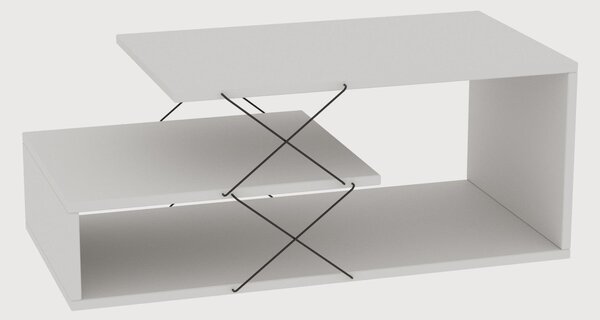 Masuta de cafea Cayenne, Alb - Gri - Crem, 100x40x50 cm