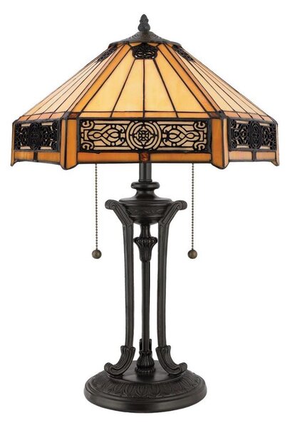 Elstead QZ-INDUS-TL - Lampă de masă INDUS 2xE27/60W/230V, sticlă chihlimbar