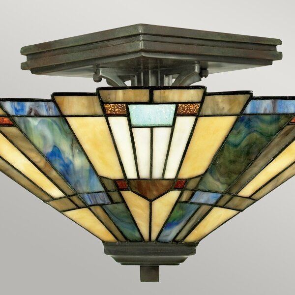 Elstead QZ-INGLENOOK-SF - Plafonieră Tiffany INGLENOOK 2xE27/60W/230V