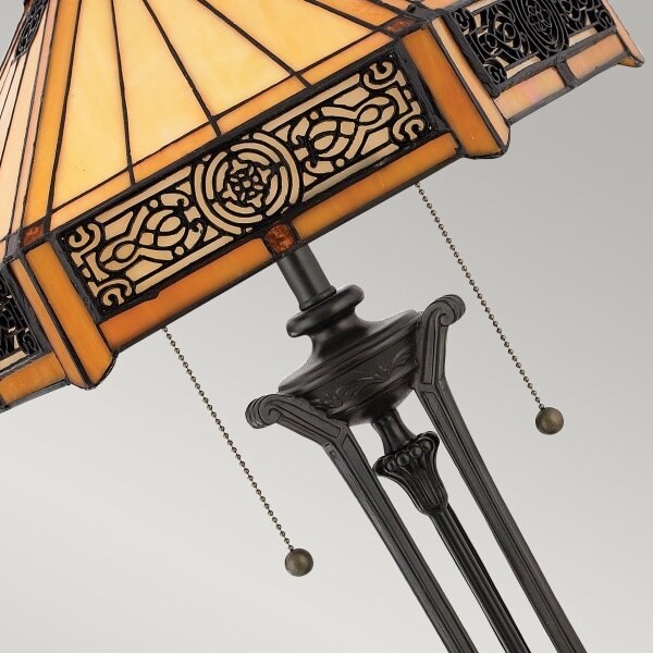 Elstead QZ-INDUS-TL - Lampă de masă INDUS 2xE27/60W/230V, sticlă chihlimbar
