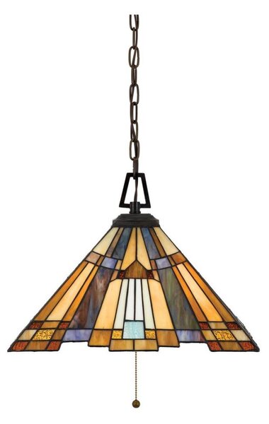 Elstead QZ-INGLENOOK-P-A - Candelabru Tiffany suspendat pe lanț INGLENOOK 3xE27/60W/230V