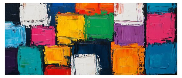 Tablou - Pictură cu pătrate colorate (120x50 cm)