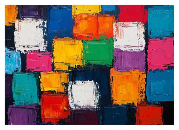 Tablou - Pictură cu pătrate colorate (70x50 cm)