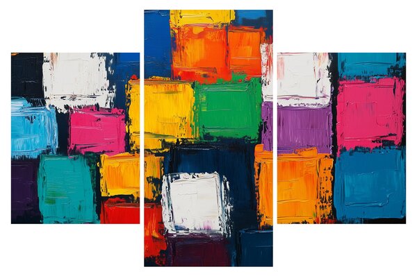 Tablou - Pictură cu pătrate colorate (90x60 cm)