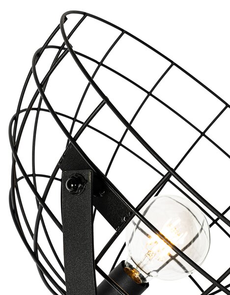 Lampă de podea industrială neagră 50 cm reglabilă - Hanze