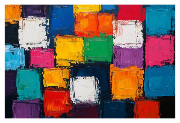 Tablou - Pictură cu pătrate colorate (90x60 cm)