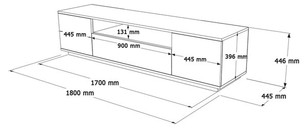 Set Mobila Sufragerie Songul, Stejar, 2 piese, Comoda Tv - Masuta de Cafea, 180x45x45 cm