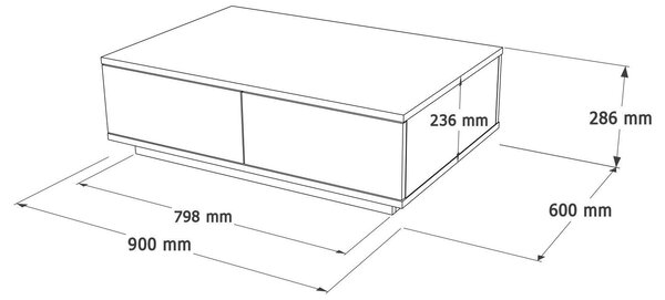 Set Mobila Sufragerie Songul, Stejar, 2 piese, Comoda Tv - Masuta de Cafea, 180x45x45 cm