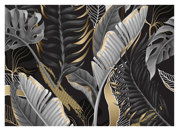 Tablou pe sticlă - Jungla de aur (70x50 cm)