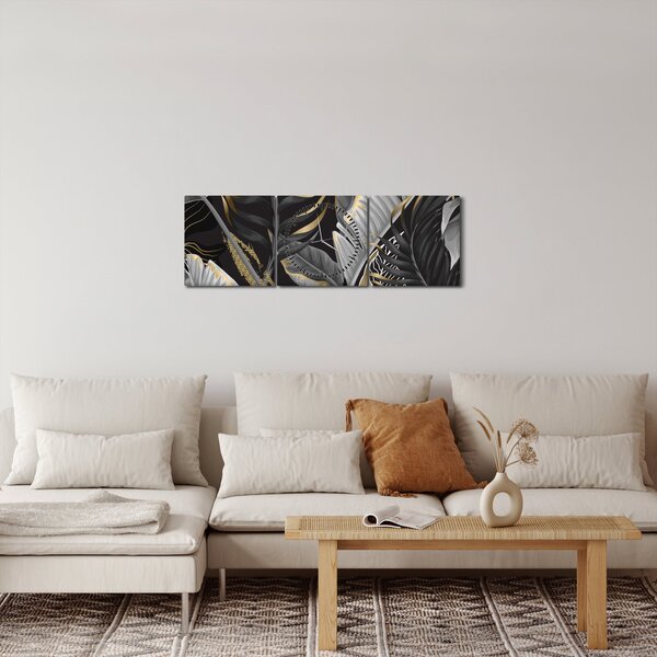 Tablou - Jungla de aur (cu ceas) (90x30 cm)
