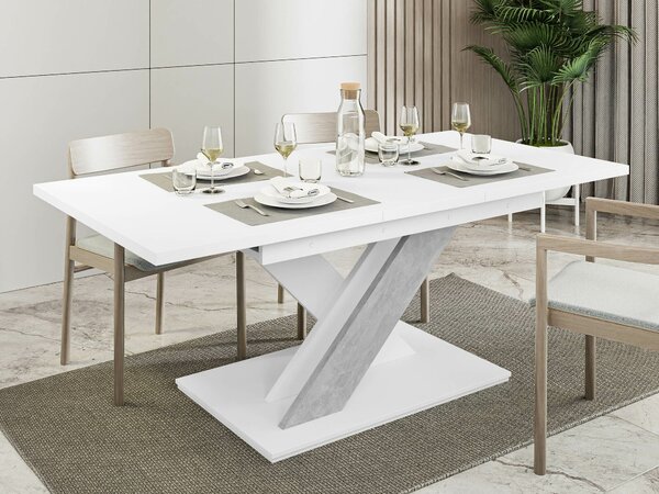 Masă Decium, Beton, Alb, 76x80x140cm, 56 kg