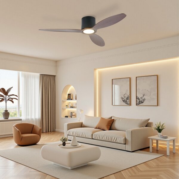 ZEVENTI - Ventilator de tavan LED VENTORA LED/24W/230V Wi-Fi Tuya negru/nuc +telecomandă
