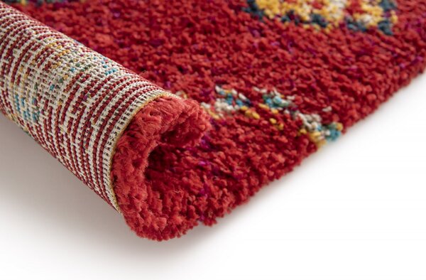 Covor Pufos Living Dormitor, Model 52641 010, Rosu 80 x 150