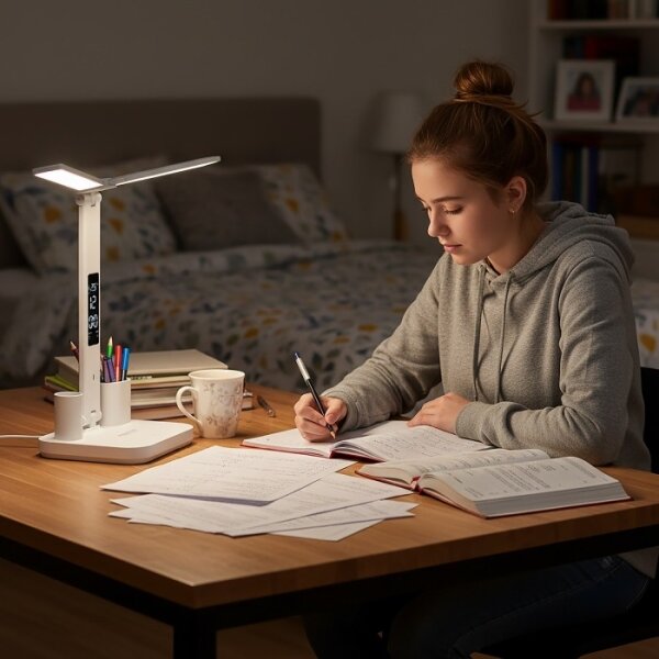 NOBLITE P Lampă de birou LED reîncărcabilă, dimabilă, 5W/5V, 3000/4000/6000K, 2200 mAh, albă