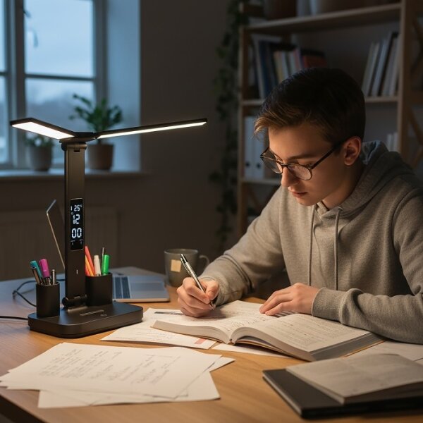 Lampă de birou LED reîncărcabilă, dimabilă, NOBLITE P LED/5W/5V 3000/4000/6000K 2200mAh, neagră