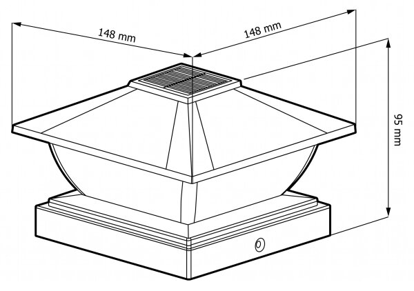 Lampă solară LED TOYA, 4,5 W, 230 V, 3000/6500 K, 600 mAh, IP44, negru