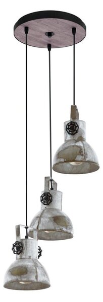 Eglo 79371 - Lustră suspendată pe cablu BARNSTAPLE 3xE27/40W/230V maro/patină