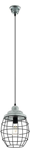 Eglo 79435 - Pendul BAMPTON pe cablu, 1xE27/60W/230V, gri/negru