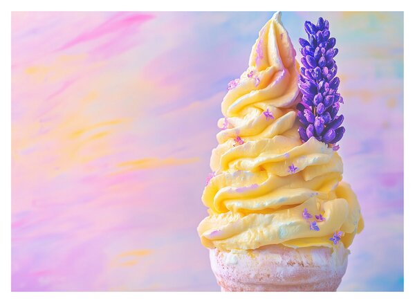 Tablou - Înghețată cu lavandă (70x50 cm)