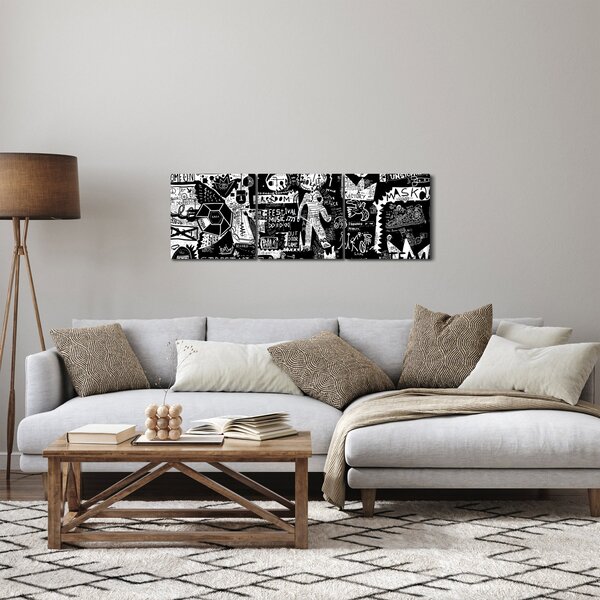 Tablou - Graffiti (cu ceas) (90x30 cm)