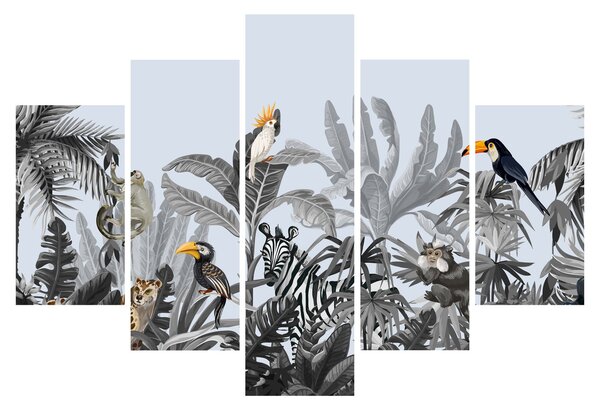 Tablou - Jungla ilustrată (150x105 cm)