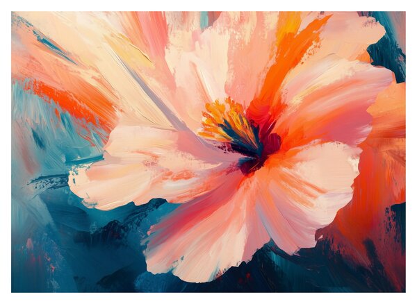 Tablou pe sticlă - Floare pictată (70x50 cm)