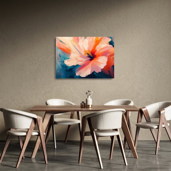 Tablou pe sticlă - Floare pictată (70x50 cm)