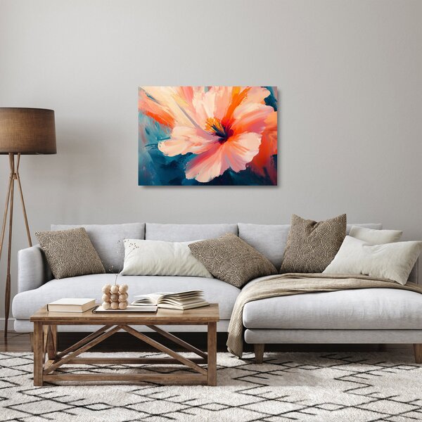 Tablou pe sticlă - Floare pictată (70x50 cm)
