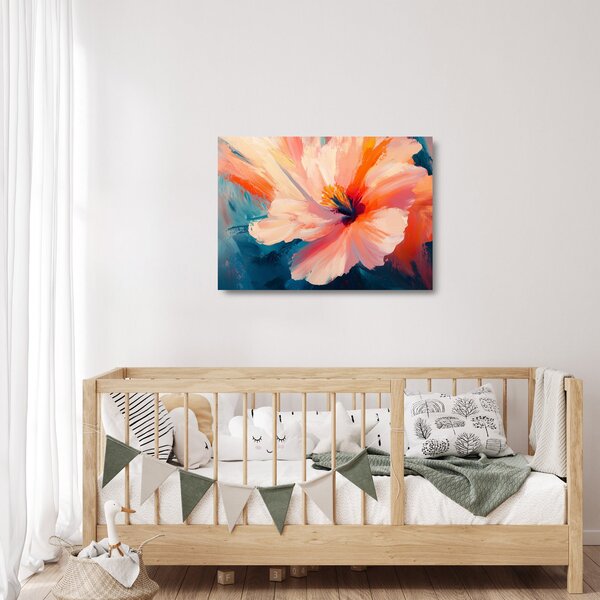 Tablou pe sticlă - Floare pictată (70x50 cm)