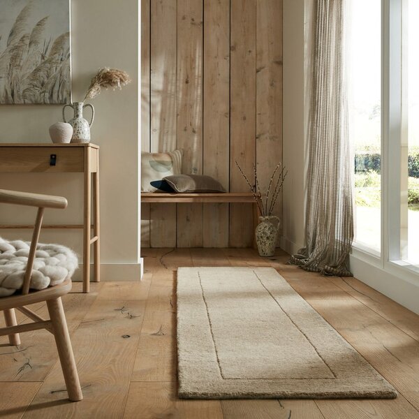 Covor tip traversă bej din lână 60x230 cm – Flair Rugs